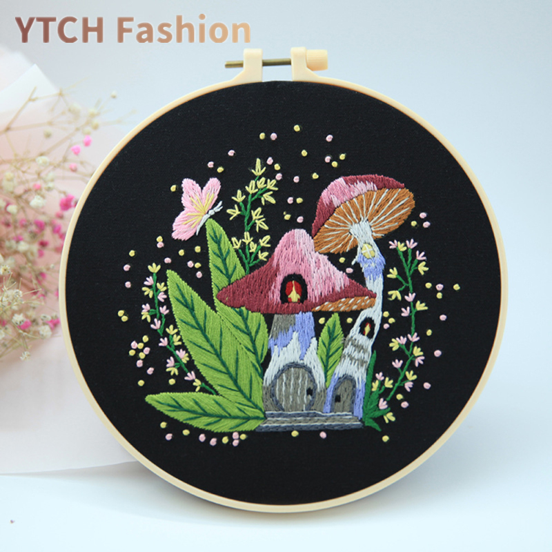 YTCH Art Craft Handy Sewing Set Mushroom Cross Stitch Starter Kits